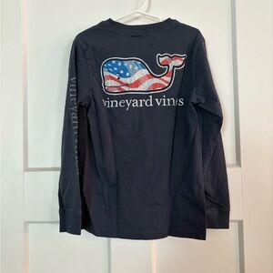 Vineyard Vines Kids Patriotic Whale Long Sleeve Tee